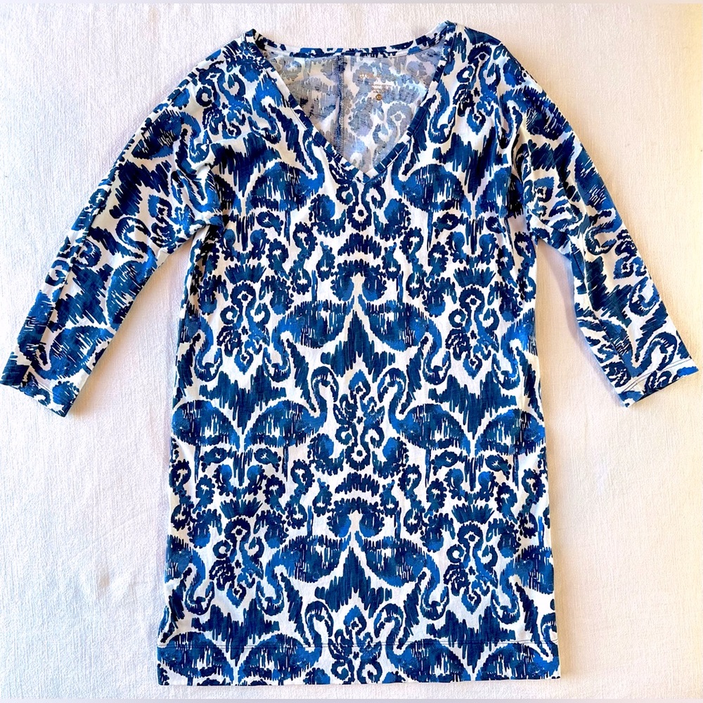 Lilly Pulitzer Blue and White Long Sleeve Dress